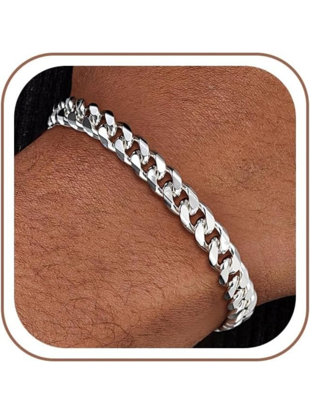Stylish 7/9/11mm Sterling Silver Cuban Link Bracelet for Men - Adjustable Fit